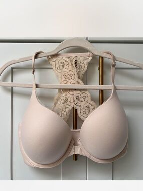 Nude Lace-Back T-Shirt Bra